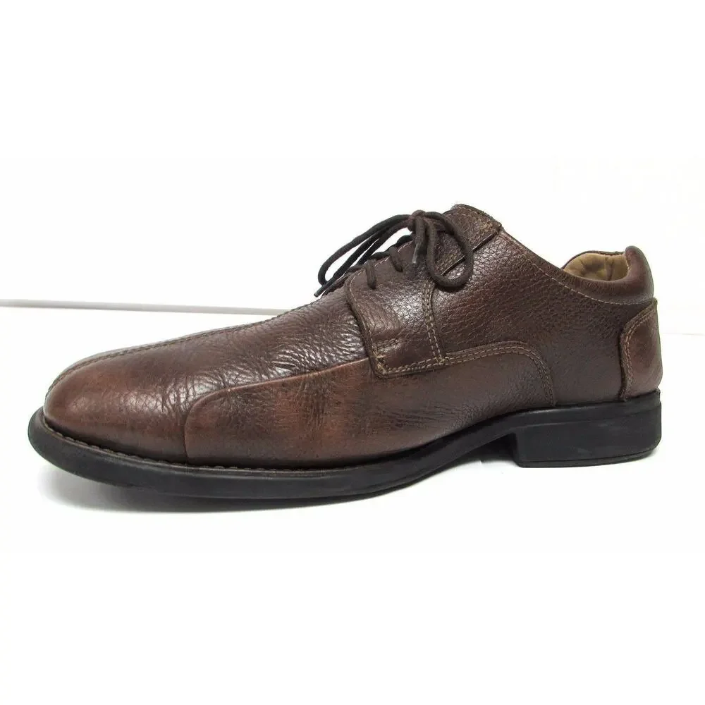 Belvedere mens Brown leather Bay Bridge split toe oxford shoes size 10 EEE WIDE